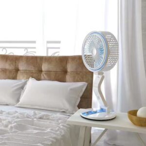 Rechargeable Multifunction Folding Fan With LED Light/মাল্টি-ফাংশনাল LED ডেস্ক ফ্যান