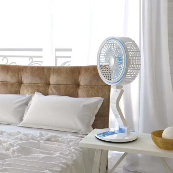 Rechargeable Multifunction Folding Fan With LED Light/মাল্টি-ফাংশনাল LED ডেস্ক ফ্যান