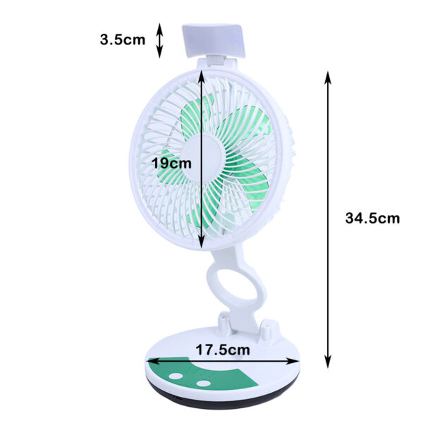 ZT-329 Rechargeable Table Fan – LED Light, USB Charging, 4 Speeds & Timer - Image 2