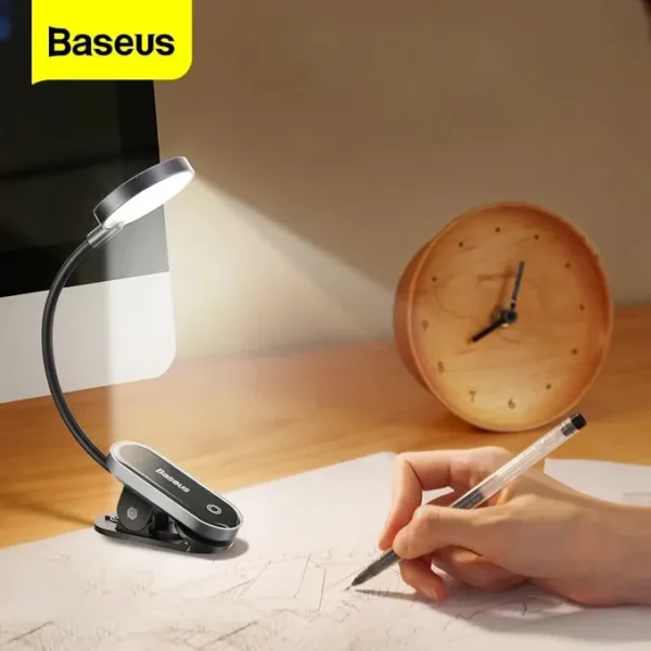 Baseus রিচার্জেবল মিনি ক্লিপ ল্যাম্প – বই পড়া, ল্যাপটপ বা অ্যাকুয়ারিয়ামের জন্য আদর্শ আলো