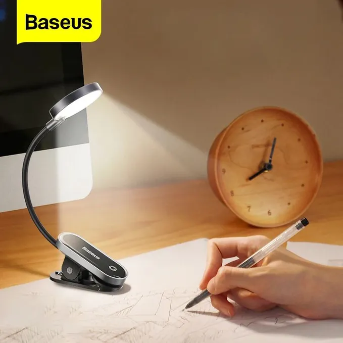 Baseus রিচার্জেবল মিনি ক্লিপ ল্যাম্প – বই পড়া, ল্যাপটপ বা অ্যাকুয়ারিয়ামের জন্য আদর্শ আলো