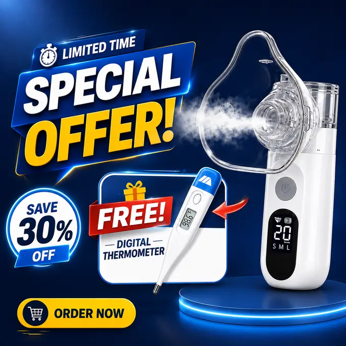 KS015 Portable Mesh Nebulizer with LCD Display & 3 Adjustable Mist Modes - Image 2