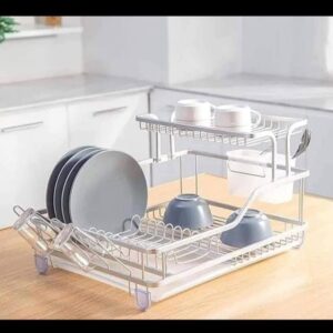 2 Layer Aluminium Dish Drying Storage Rack